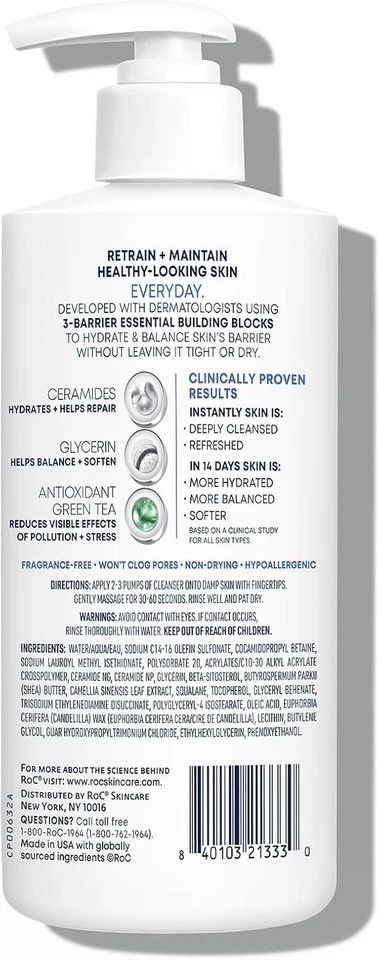 Limpiador facial en gel a espuma RoC Barrier Renew - 12 oz Foto 3 de 4