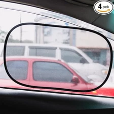 kinder Fluff Car Window Shade (4X Transparent Sunshades) Large