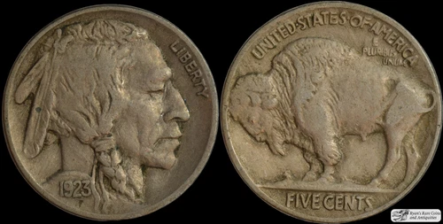 1923 Buffalo Nickel, Almost Uncirculated Condition, Free Shipping in USA, C7168