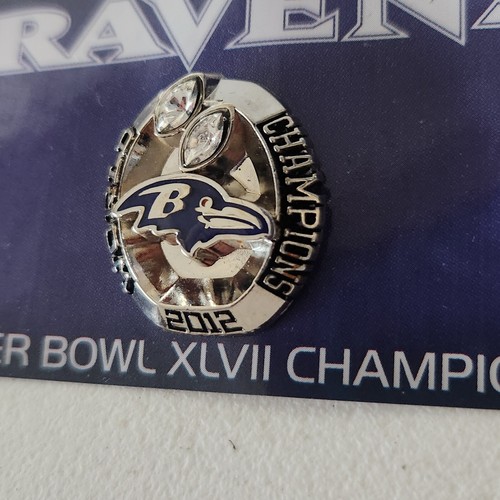 Spilla da bavero Baltimore Ravens 2012 campioni del mondo tono argento finti diamanti * mt1 - Foto 8 di 14