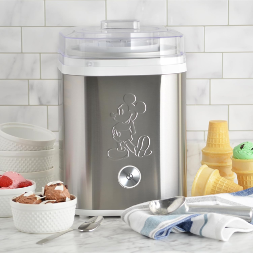 Disney DCM-800SS Mickey Mouse 2 Quart Electric Ice Cream Maker, Stainless Steel