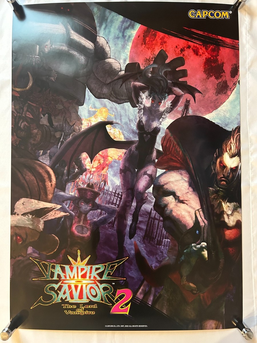 希少　ヴァンパイア セイヴァー The Lord of Vampire　ポスター Vampire Savior 2 The Lord of Vampire Japan 1997 Reproduction