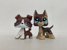 2pcs/lot LPS Toys Littlest Pet Shop Brown Collie Great Dane Dog 817 Figures