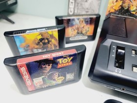 Sega Genesis Console Bundle  W/ 6 Complete Game Lot Ready To Play!!