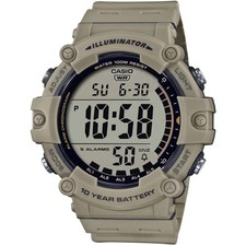 Casio Unisex Digital Watch Dual Time Chrono Beige Resin Strap AE-1500WH-5AVCF