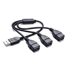 USB Splitter 1 in 3 Out, USB 2.0 Y Splitter Cable, Male to 3 Female, Portable...