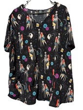 Disney Tim Burton  s Nightmare Before Christmas Scrub Top Womens 2XL