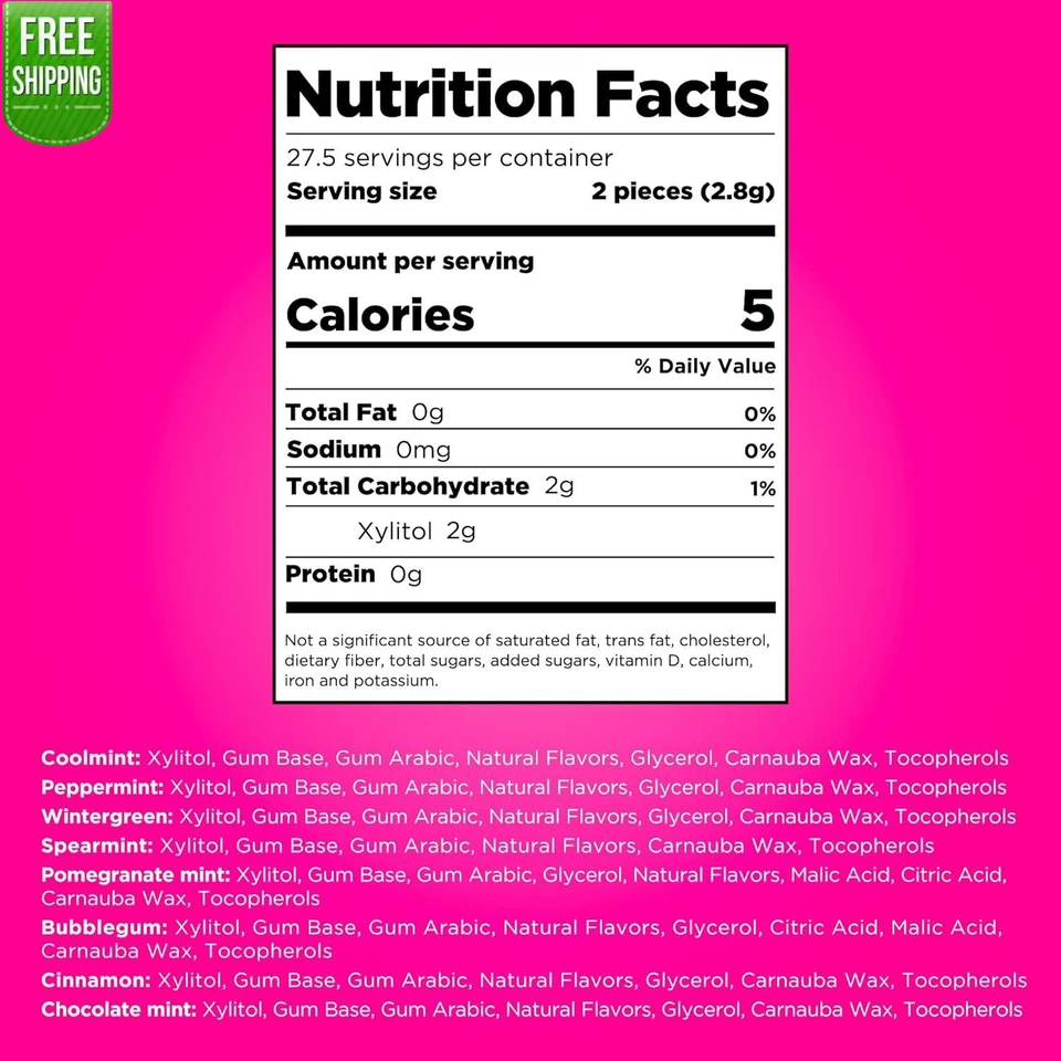 Goma PUR | Masticable sin aspartamo | 100% 9 unidades (paquete de 8), variedad  Foto 2 de 4