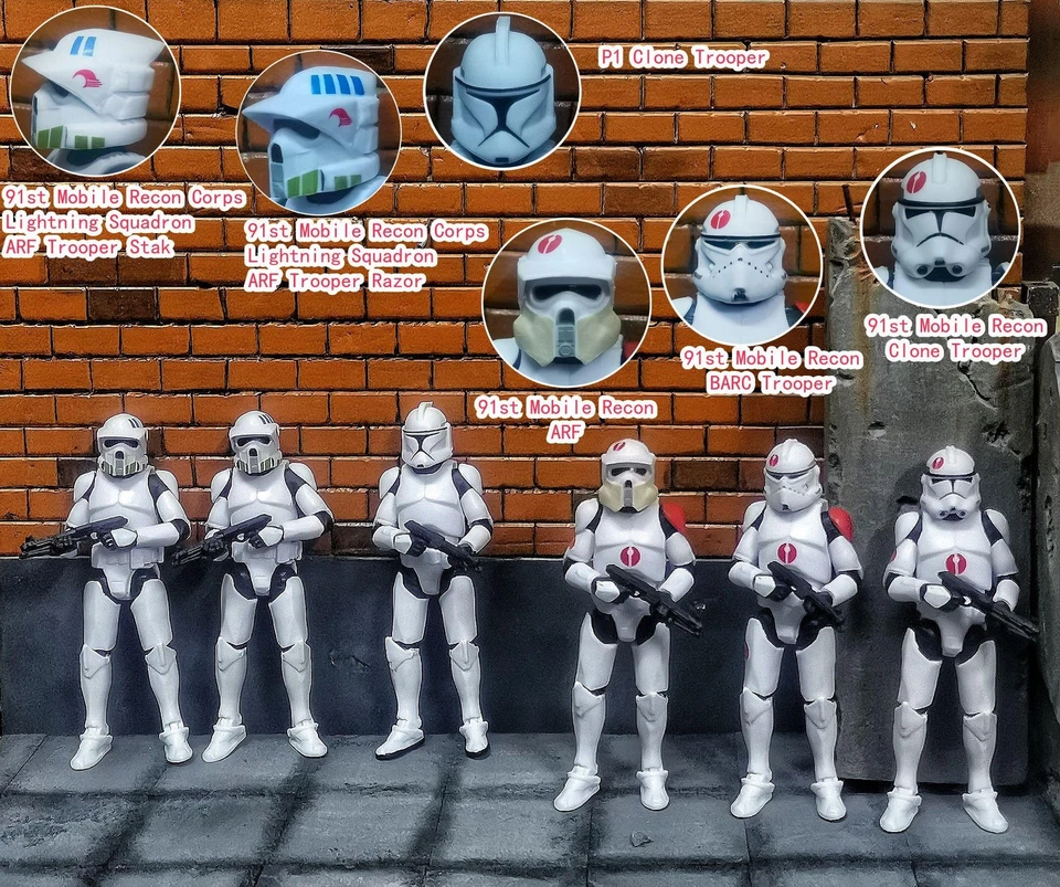 Figura de acción de choque de 3,75 pulgadas Clone Trooper 1/18 501st 187th Legion REX ARF Toys Foto 2 de 4