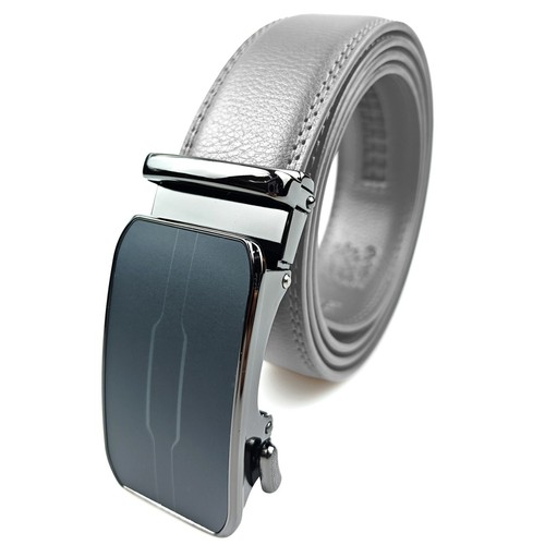 New Genuine Leather Mens Ratchet Belt Belts For Men Adjustable Automatic Buckle - Picture 25 of 47