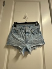 Levi's 501 Original Fit Women's High-Rise Distressed Shorts, Light Wash, Size 25