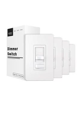 MOES 4PK Dimmer Light Switch Single Pole/3-Way LED,CFL,Incandescent,Halogen