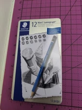 Staedtler Mars Lumograph Design & Drafting Graphite 12 Pencil Set & Storage Tin 