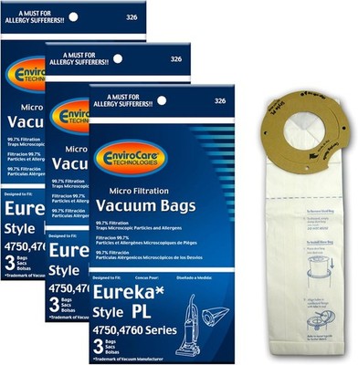 Replacement Micro Filtration Vacuum Cleaner Dust Bags compatible with Eureka PL