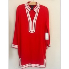 NWT Karen Kane St Tropez Linen Blend Tunic Dress XL Super Bloom $168 MSRP