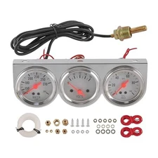 2 inch Triple Gauge Set - Oil Pressure, Water Temp, Volt Meter (Oil: 0-100 PSI,
