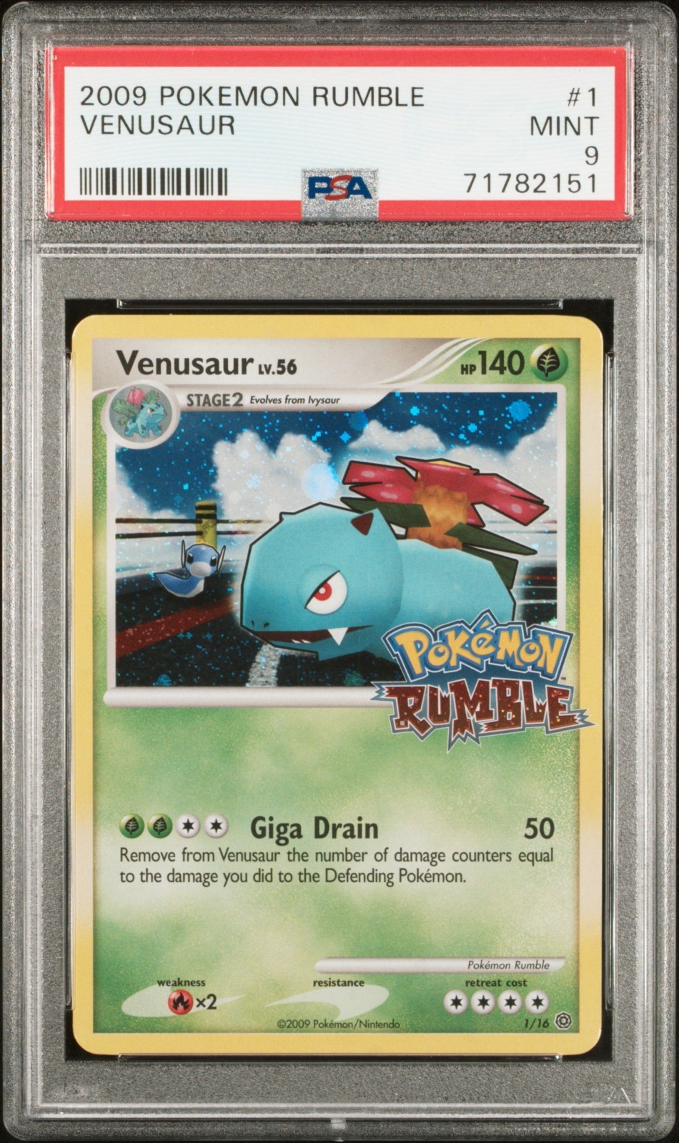 2009 POKEMON RUMBLE #1 VENUSAUR PSA 9