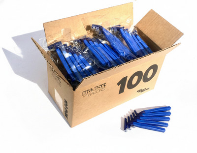 100 Twin Blade Blue Disposable Razors in Bulk - Professional or Home Use