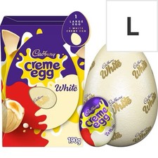 Cadbury White Creme Easter Egg Shell 190g (L) Chocolate Easter Hunt Gift Treats