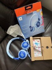 JBL Junior 320 Kids Wired On-Ear Headphones Blue w/ Mic Stickers Open Box