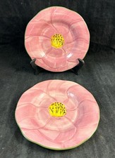 Grupo de 2 Platos de Ensalada Franciscanos Rosa del Desierto Hecho en Portugal