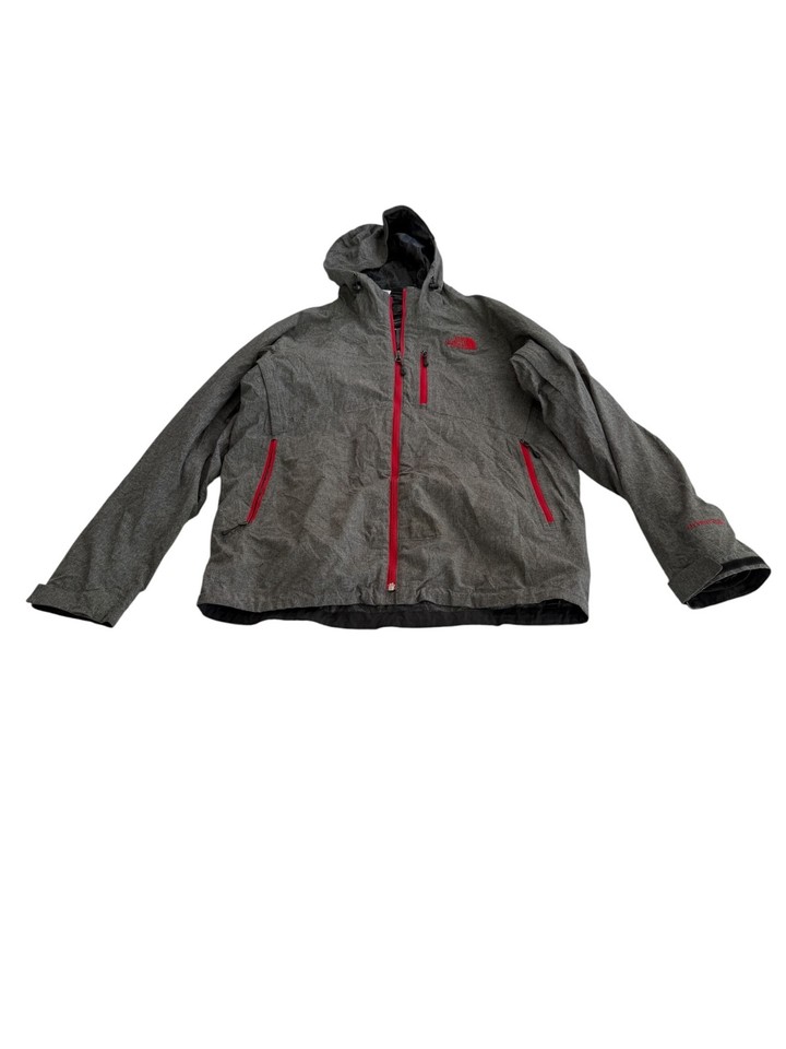 USA IMPORT The North Face Mens HyVent Grey Red Zipper Jacket Size Medium GC