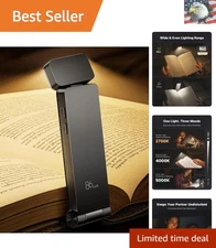 Rechargeable Clip-On LED Book Light - 3 Color Temperatures, Ultra-Light Design