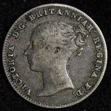 1859 Great Britain Threepence Coin E399 WQNX