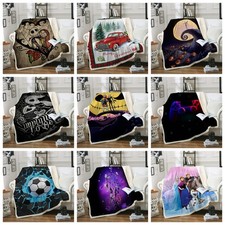 Clearance Sherpa Faux Fur Fleece Blanket Throws for Sofa Bed Single Double Sizes