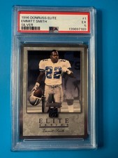1996 Donruss Elite Series Silver 4503/10,000 Emmitt Smith #1 PSA 5 HOF 15wt
