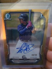 2026 Bowman Chrome 1st True Gold Auto /50 Roldy Brito Colorado Rockies