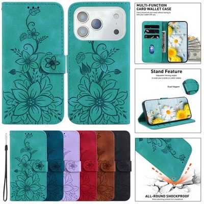 For iPhone 17e 17 Pro Max 16 15 14 Plus 13 12 11 Wallet Flip Case Leather Cover