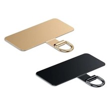 Phone Tether Tab for iPhone, Cell Phone Lanyard Patch, Champagne Gold Black