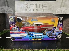 Vntg 2004 Muscle Machines 1957 Chevrolet Bel Air 1:24 Scale Diecast Car BAD BOX