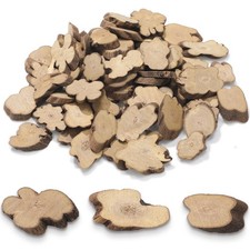 90 Pcs Irregular Wood Slices for Crafts Small Unfinished Log Pieces