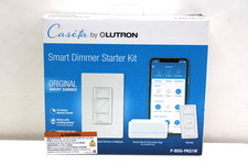 Lutron Caseta P-BDG-PKG1W Wireless Dimmer Kit with Smart Bridge, White.