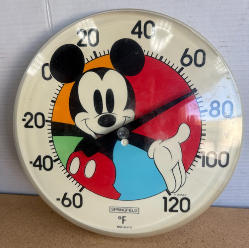 Springfield Mickey Mouse Silhouette Disney Character Thermometer 11.5" Tall