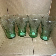 4-Set Coca Cola Drinking Glasses (Green) 16.7oz. (494ml) New With Tags