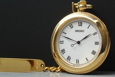 Vintage 1994 Seiko Pocket 7N01-9A20 Gold Roman Quartz Mens Watch JDM From JAPAN