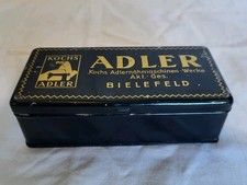 Antike Adler Kochs Adlern&auml;hmaschinen Werke Akt. - Ges. Bielefeld  Blechdose