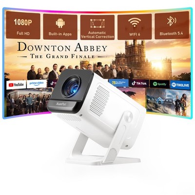 【Ivory Projector & Built-in Apps】 Mini Projector with Wi-Fi and Bluetooth, Fu...