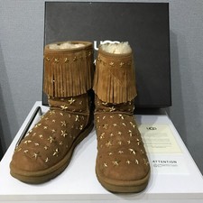 Stivali da donna 5,5 US Jimmy Choo Ugg stella con borchie e frange in shearling