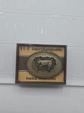 Vintage Oden 1¼in Interchangable Belt Buckle With Ram/Goat In Original Box
