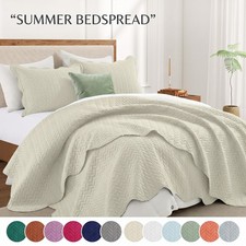 Bedspread Set 3-Piece Coverlet With Pillow Shams Quilt Twin And California King