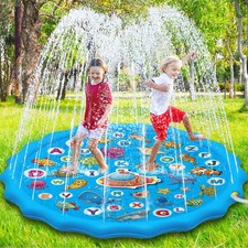 Sommer Sprinkler Wasserspielmatte 170 cm Großes Runden Aufblasbar Splash Spie...