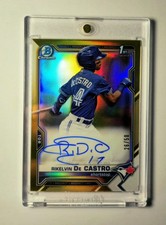 ​2021 Bowman Chrome Rikelvin De Castro 1st Auto GOLD REFRACTOR 26/50 CPA-RDCA