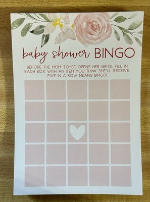 Baby Shower Bingo Cards Lot Of 22 Baby Girl Floral Theme Fill In The Blanks