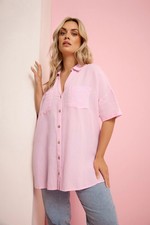 Image of Yours Curve Plus Size Womens Linen Shirt