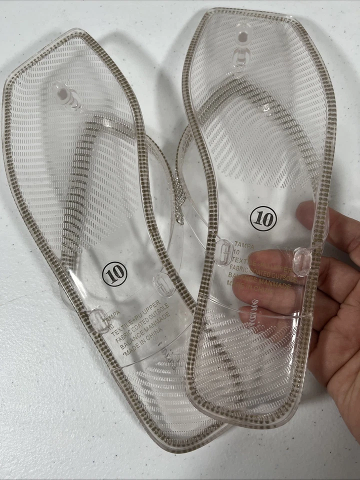 Zapatillas para mujer Lauren Lorraine talla 10 brillo transparente Foto 2 de 3