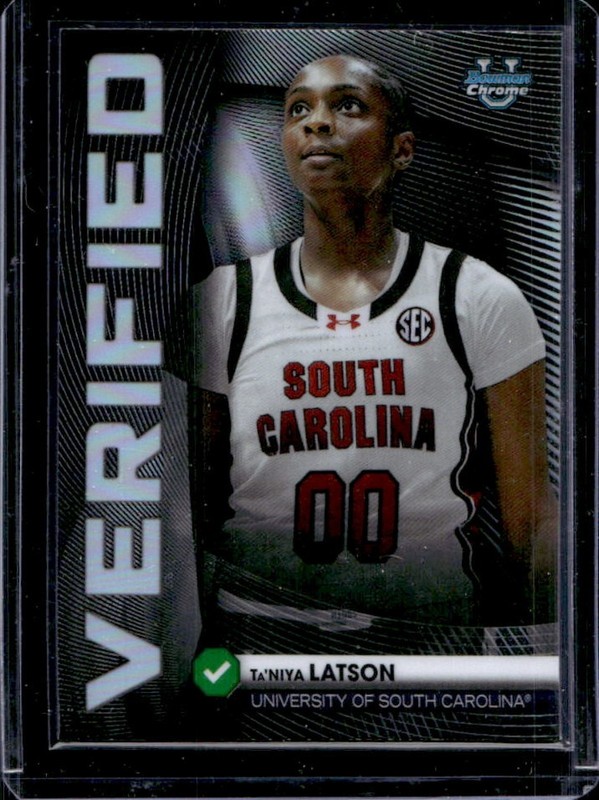 2025-26 Bowman Ta'Niya Latson Chrome Verified Refractor #BV-18 Gamecocks